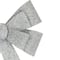 24&#x22; LED Lighted Silver Tinsel Bow Christmas Decoration